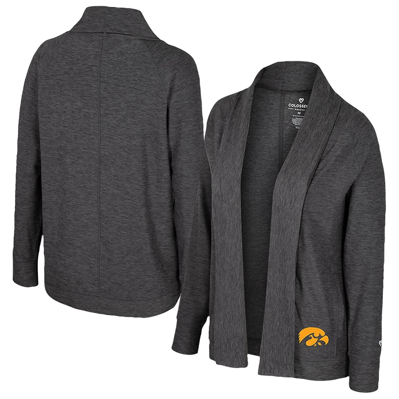 Women's Colosseum Charcoal Iowa Hawkeyes Dash Cardigan
