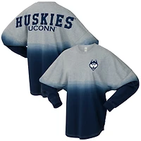 Unisex Spirit Jersey Navy/Gray UConn Huskies Ombre Long Sleeve T-Shirt