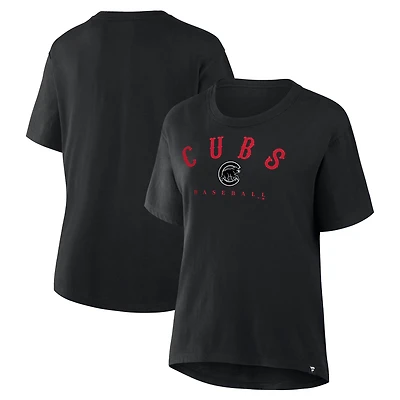Women's Fanatics Black Chicago Cubs Home Run Legacy T-Shirt