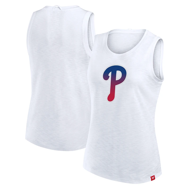 Women's Fanatics White Philadelphia Phillies Activate Slub Tank Top
