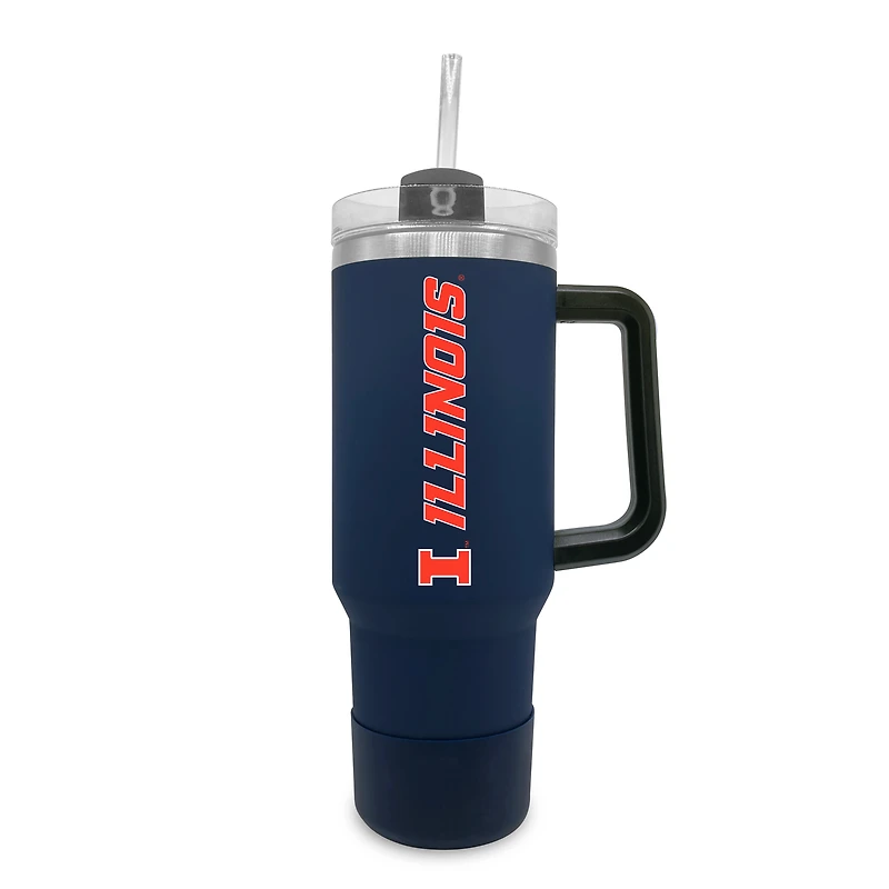 Illinois Fighting Illini 40oz. Stainless Tumbler with Handle & Removable Straw