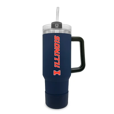 Illinois Fighting Illini 40oz. Stainless Tumbler with Handle & Removable Straw