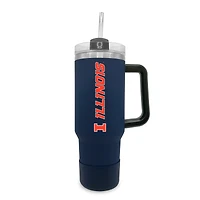 Illinois Fighting Illini 40oz. Stainless Tumbler with Handle & Removable Straw