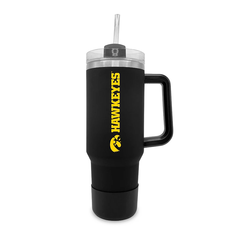 Iowa Hawkeyes 40oz. Stainless Tumbler with Handle & Removable Straw