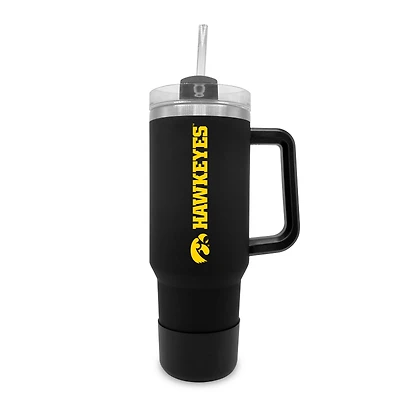 Iowa Hawkeyes 40oz. Stainless Tumbler with Handle & Removable Straw