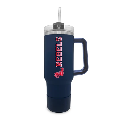 Ole Miss Rebels 40oz. Stainless Tumbler with Handle & Removable Straw