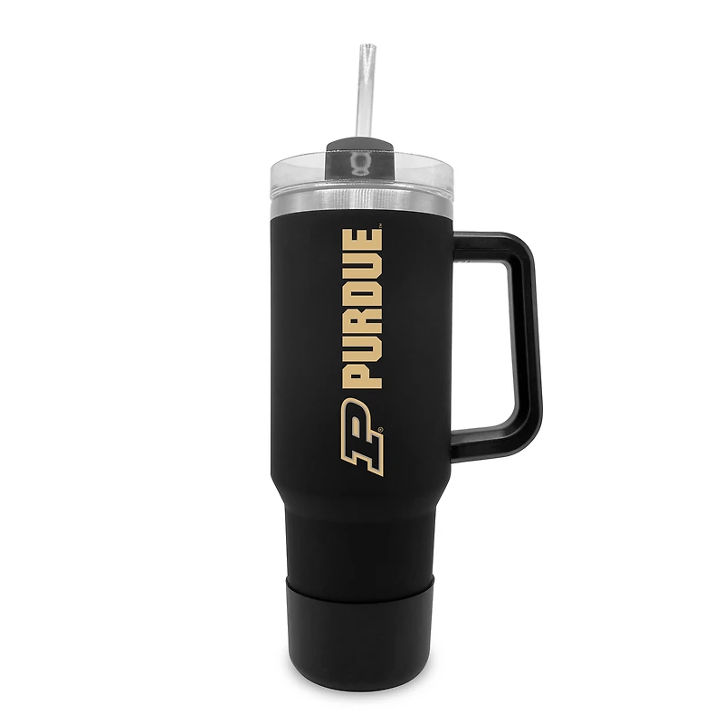 Purdue Boilermakers 40oz. Stainless Tumbler with Handle & Removable Straw