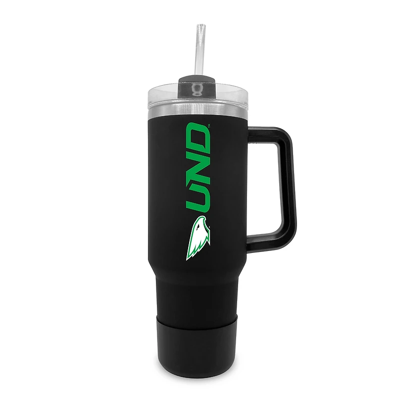 North Dakota 40oz. Stainless Tumbler with Handle & Removable Straw