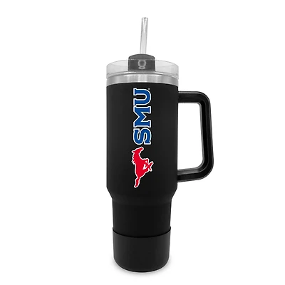 SMU Mustangs 40oz. Stainless Tumbler with Handle & Removable Straw