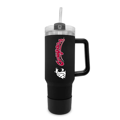 Washington State Cougars 40oz. Stainless Tumbler with Handle & Removable Straw