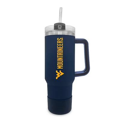 West Virginia Mountaineers 40oz. Stainless Tumbler with Handle & Removable Straw