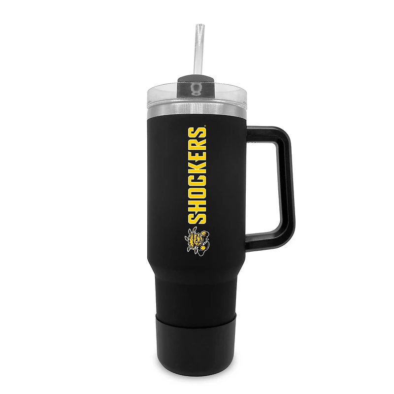 Wichita State Shockers 40oz. Stainless Tumbler with Handle & Removable Straw