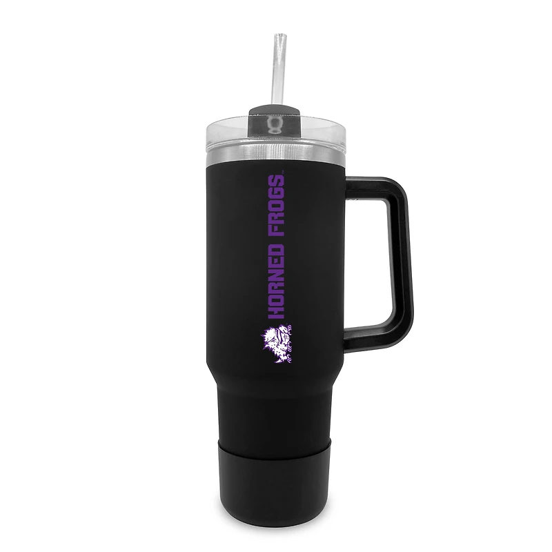 TCU Horned Frogs 40oz. Stainless Tumbler with Handle & Removable Straw