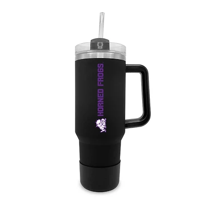 TCU Horned Frogs 40oz. Stainless Tumbler with Handle & Removable Straw