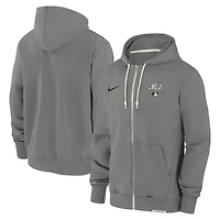 Men's Nike Charcoal New York Mets Authentic Collection Travel Performance Full-Zip Hoodie