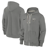 Men's Nike Charcoal Cincinnati Reds Authentic Collection Travel Performance Full-Zip Hoodie