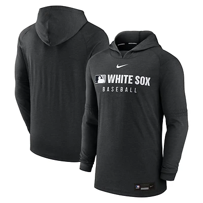 Men's Nike  Heather Black Chicago White Sox Authentic Collection Lightweight Dri-FIT Hoodie