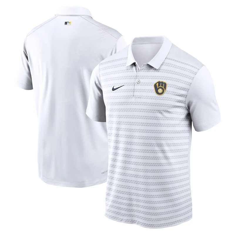 Men's Nike White Milwaukee Brewers Authentic Collection Victory Dri-FIT Polo