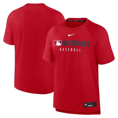 Men's Nike Red Washington Nationals Authentic Collection Pregame Raglan Dri-FIT T-Shirt