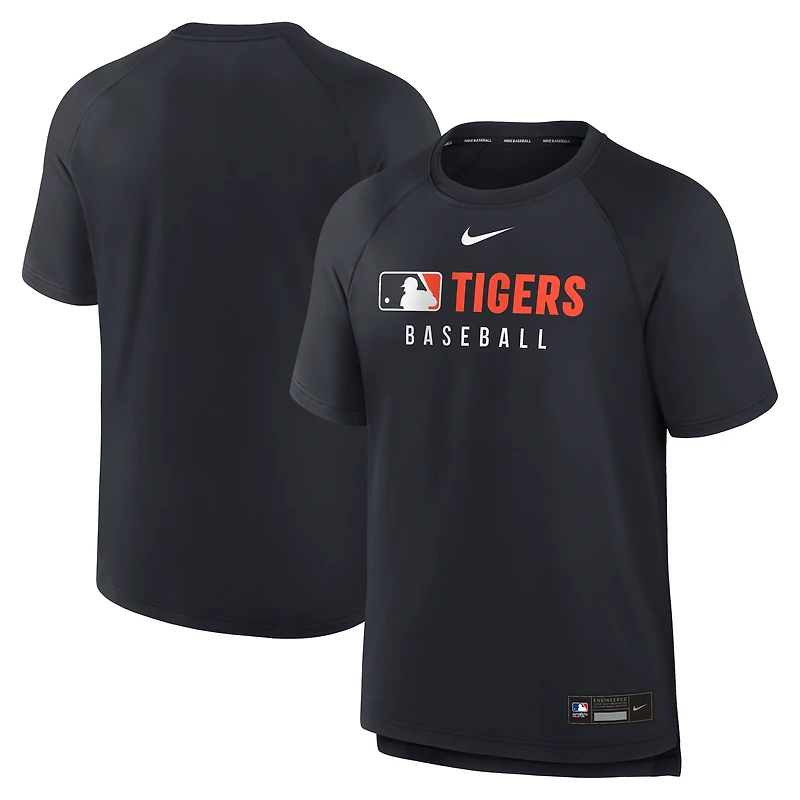 Men's Nike Navy Detroit Tigers Authentic Collection Pregame Raglan Dri-FIT T-Shirt