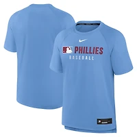 Men's Nike Light Blue Philadelphia Phillies Authentic Collection Pregame Raglan Dri-FIT T-Shirt