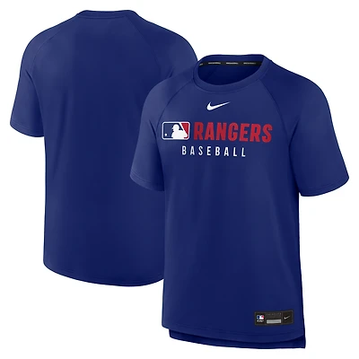 Men's Nike Royal Texas Rangers Authentic Collection Pregame Raglan Performance T-Shirt