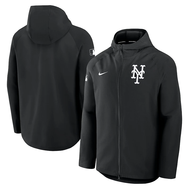 Men's Nike Black New York Mets Authentic Collection Raglan Performance Full-Zip Jacket