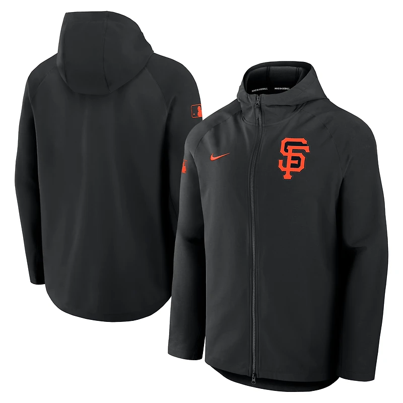 Men's Nike Black San Francisco Giants Authentic Collection Raglan Performance Full-Zip Jacket