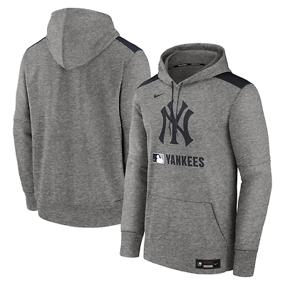 Men's Nike Heather Charcoal New York Yankees Authentic Collection Performance Pullover Hoodie