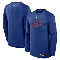 Men's Nike Royal New York Mets Authentic Collection Game Time Raglan Performance Long Sleeve T-Shirt