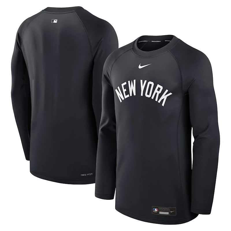 Men's Nike Navy New York Yankees Authentic Collection Game Time Raglan Performance Long Sleeve T-Shirt