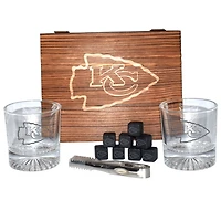 The Memory Company Kansas City Chiefs Wood Boxed Drinkware Set