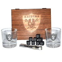 The Memory Company Las Vegas Raiders Wood Boxed Drinkware Set