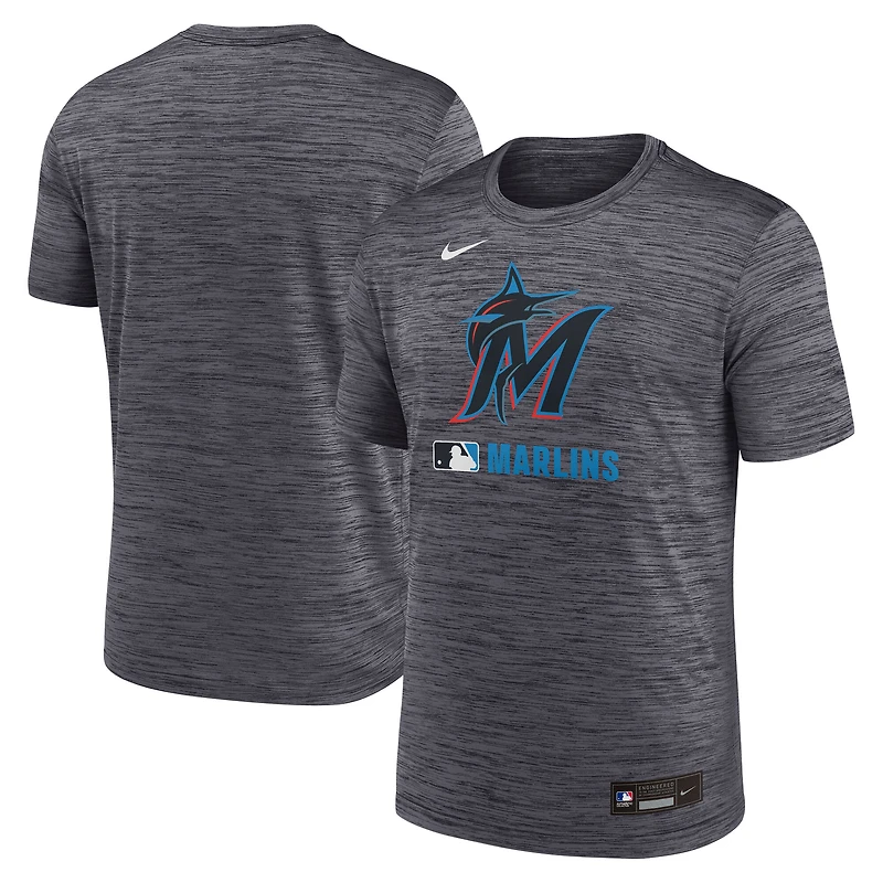Men's Nike Black Miami Marlins Authentic Collection Velocity Dri-FIT T-Shirt