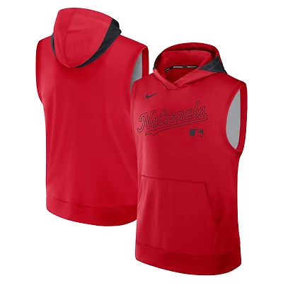 Men's Nike Red Washington Nationals Authentic Collection Dri-FIT Sleeveless Hoodie