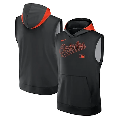 Men's Nike Black Baltimore Orioles Authentic Collection Dri-FIT Sleeveless Hoodie