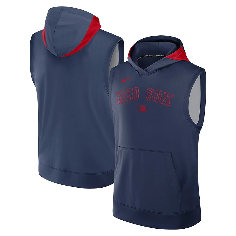 Men's Nike Navy Boston Red Sox Authentic Collection Dri-FIT Sleeveless Hoodie