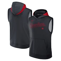 Men's Nike Navy Cleveland Guardians Authentic Collection Dri-FIT Sleeveless Hoodie