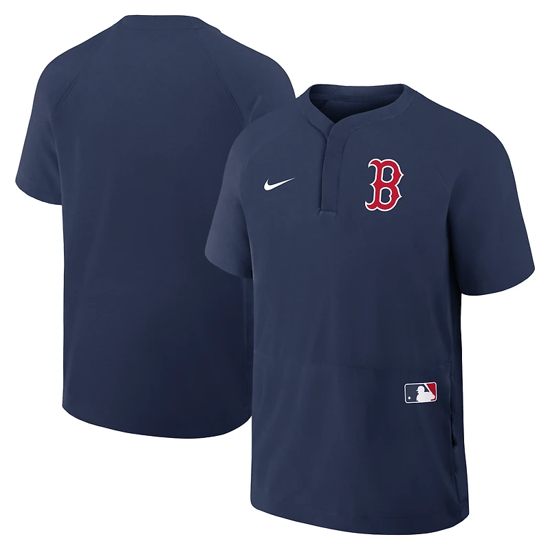 Men's Nike Navy Boston Red Sox Authentic Collection Raglan Short Sleeve Windshirt