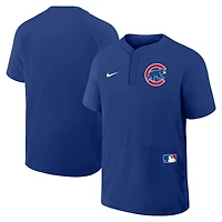 Men's Nike Royal Chicago Cubs Authentic Collection Raglan Short Sleeve Windshirt