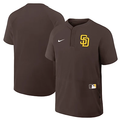 Men's Nike Brown San Diego Padres Authentic Collection Raglan Short Sleeve Windshirt