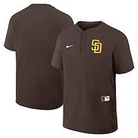 Men's Nike Brown San Diego Padres Authentic Collection Raglan Short Sleeve Windshirt