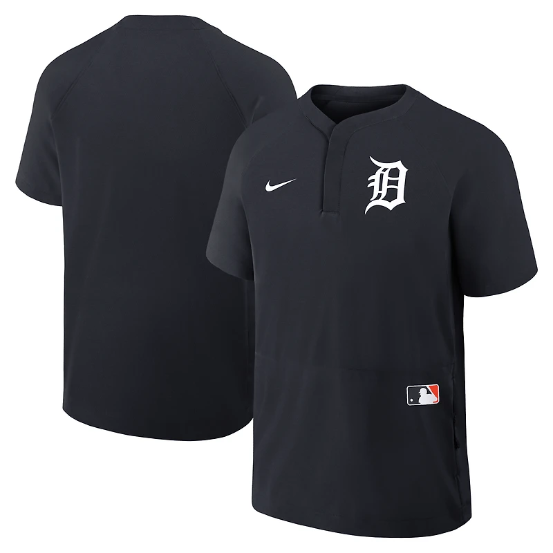 Men's Nike Navy Detroit Tigers Authentic Collection Raglan Short Sleeve Windshirt