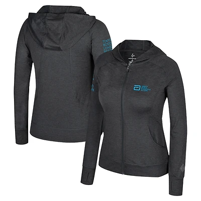 Women's Colosseum Black Abbott World Marathon Majors Aflame Recycled Hoodie Full-Zip Jacket