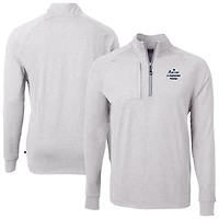 Men's Cutter & Buck Heather Gray Notre Dame Fighting Irish Play Like A Champion Today Adapt Eco Knit Heather Quarter-Zip Sweatshirt