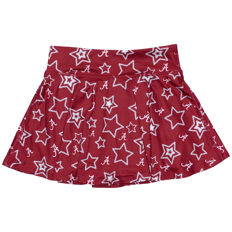 Girls Youth ZooZatz Crimson Alabama Crimson Tide Star Flowy Skort