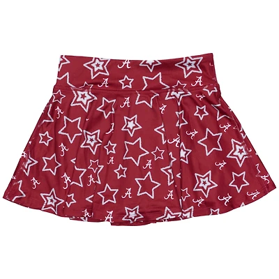 Girls Youth ZooZatz Crimson Alabama Crimson Tide Star Flowy Skort