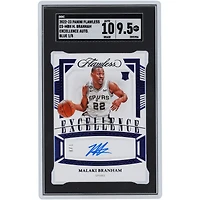 Malaki Branham San Antonio Spurs Autographed 2022-23 Panini Flawless Excellence Blue #ES-MBH #1/8 SGC Authenticated 9.5/10 Rookie Card