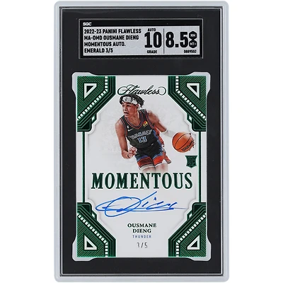 Ousmane Dieng Oklahoma City Thunder Autographed 2022-23 Panini Flawless Momentous Emerald #MA-OMD #3/5 SGC Authenticated 8.5/10 Rookie Card