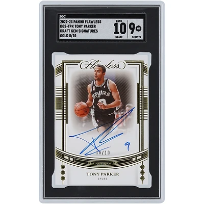 Tony Parker San Antonio Spurs Autographed 2022-23 Panini Flawless Draft Gem #DGS-TPK #8/10 SGC Authenticated 9/10 Card